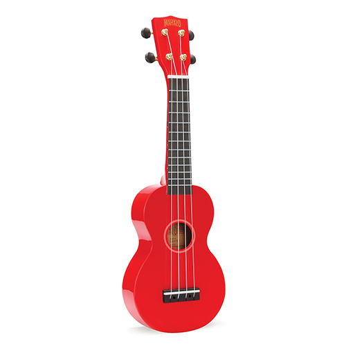 Mahalo Rainbow Series Soprano Ukulele with Bag - Red